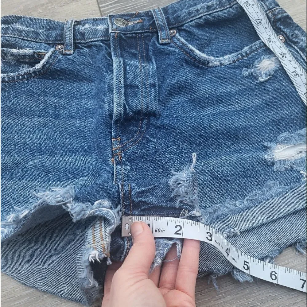 We The Free cut off jean shorts button closure size 26  Free People  Lasso